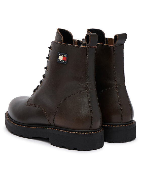 Tommy Jeans Botas Tommy Jeans Archive '01 Brushed Leather EM0EM01787 Marrón oscuro