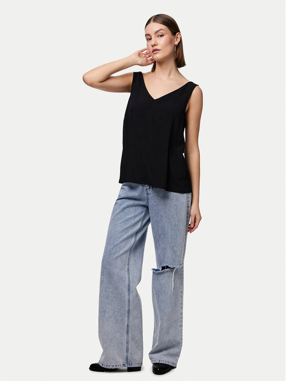 Pieces Pieces Топ Franan 17146424 Чорний Regular Fit