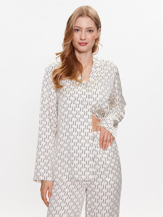 KARL LAGERFELD KARL LAGERFELD Pidžama 225W2133 Bijela Regular Fit