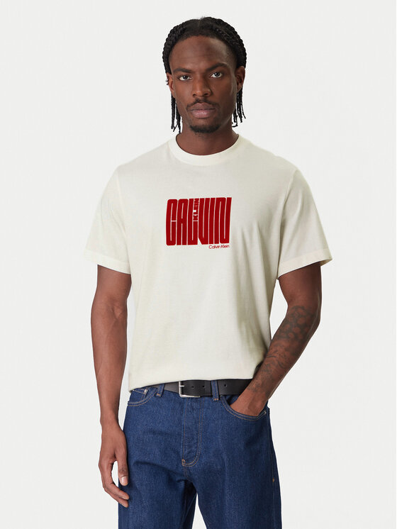 Calvin Klein Calvin Klein Camiseta Maze Graphic LV04RE832G Blanco Regular Fit