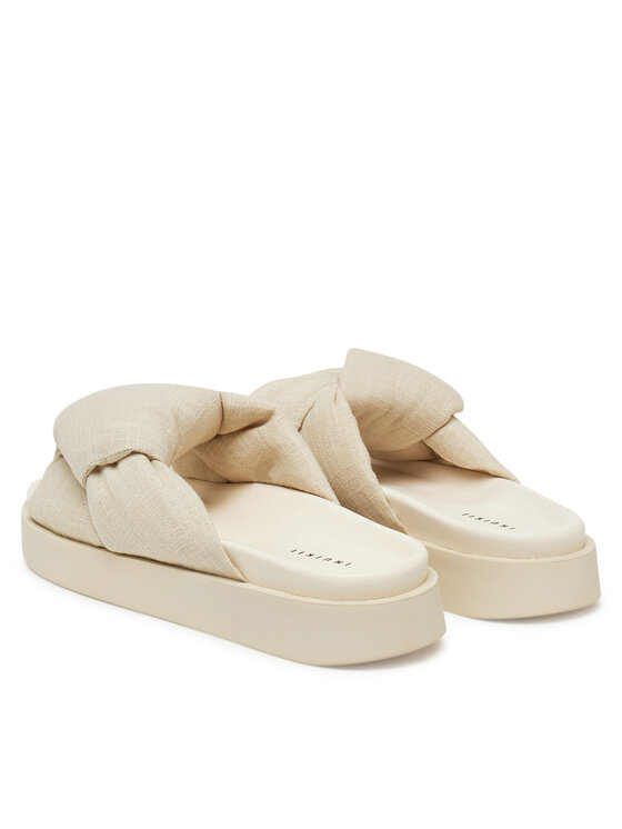 Inuikii Шльопанці Inuikii Oversized Linken Knot-147 1028 Écru