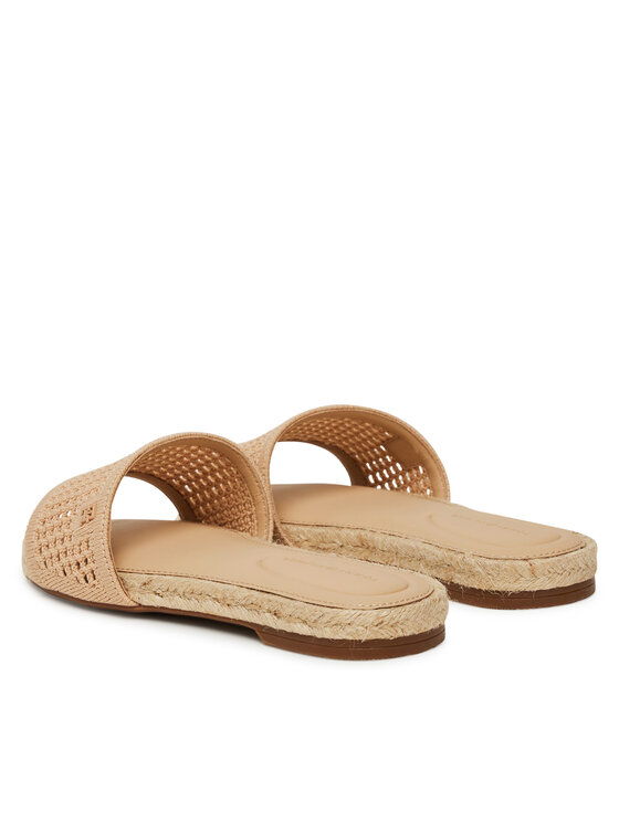 Tommy Hilfiger Espadryle Tommy Hilfiger Knit Mesh Espadrille Flat Sandal FW0FW08744 Beżowy