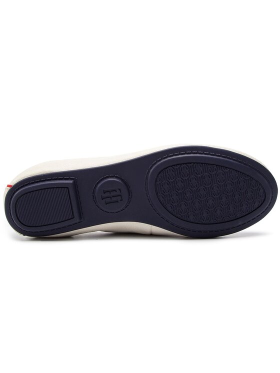 Tommy Hilfiger Μπαλαρίνες Tommy Hilfiger Flexible Leather Ballerina FW0FW04073 Λευκό