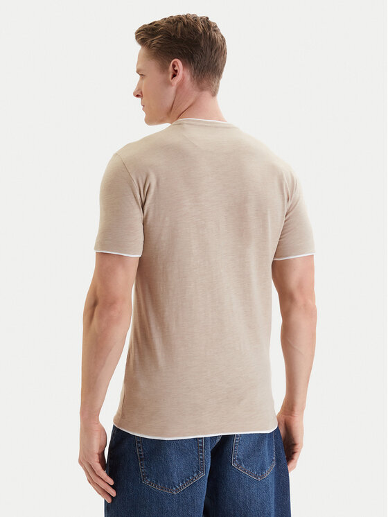 Guess Guess Majica F6GI06 K6XN4 Bež Slim Fit