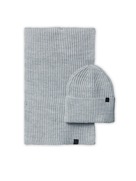 Calvin Klein Jeans Set šal + kapa Calvin Klein Jeans Monogram Rib IU0IU00638 Siva