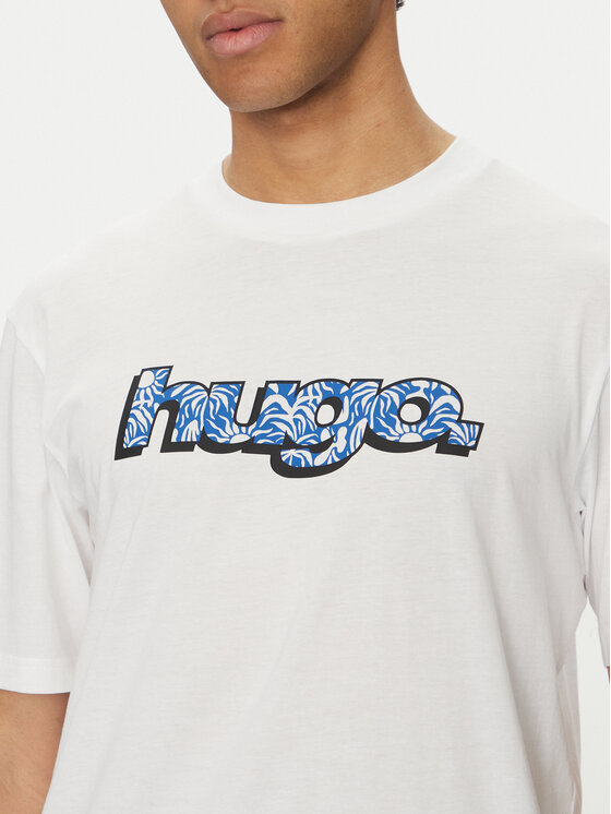 HUGO HUGO Marškinėliai Nugibol 50542932 Balta Regular Fit