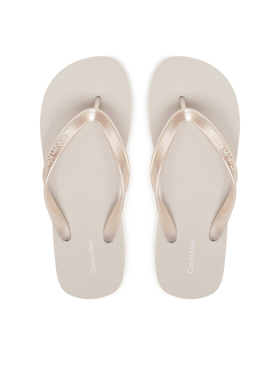 Calvin Klein Japonke Calvin Klein Flatform Flip Flop Met Tpu HW0HW03120 Srebrna