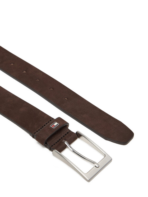 Tommy Hilfiger Pánský pásek Tommy Hilfiger Layton 3.5 Nubuck AM0AM13754 Hnědá