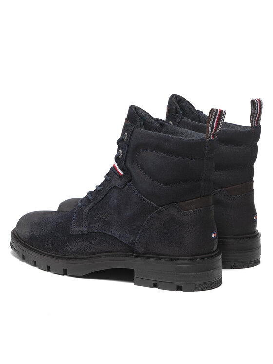 Tommy Hilfiger Zimski škornji Tommy Hilfiger Elevated Padded Suede Boot FM0FM03778 Mornarsko modra