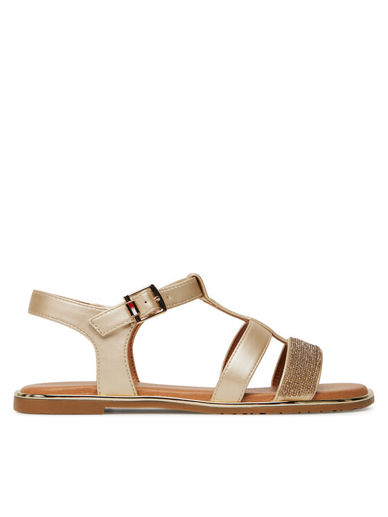 Tommy Hilfiger Sandały Tommy Hilfiger T3A2-33781-1372 S Złoty