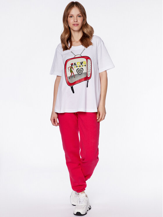 LOVE MOSCHINO LOVE MOSCHINO Футболка W4H8301M 3876 Білий Relaxed Fit
