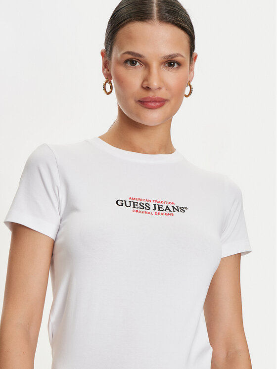 Guess Jeans Guess Jeans Футболка W4YI03 J1314 Білий Slim Fit