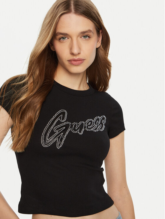 Guess Guess Футболка W5RI68 KA0H1 Чорний Regular Fit