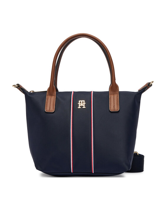Tommy Hilfiger Rankinė Tommy Hilfiger Popette Mini Tote Corp AW0AW17707 Tamsiai mėlyna