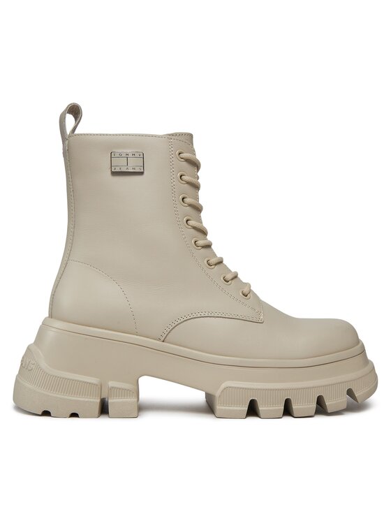 Tommy Jeans Botas Tommy Jeans Tjw Chunky Leather Boot EN0EN02503 Beis