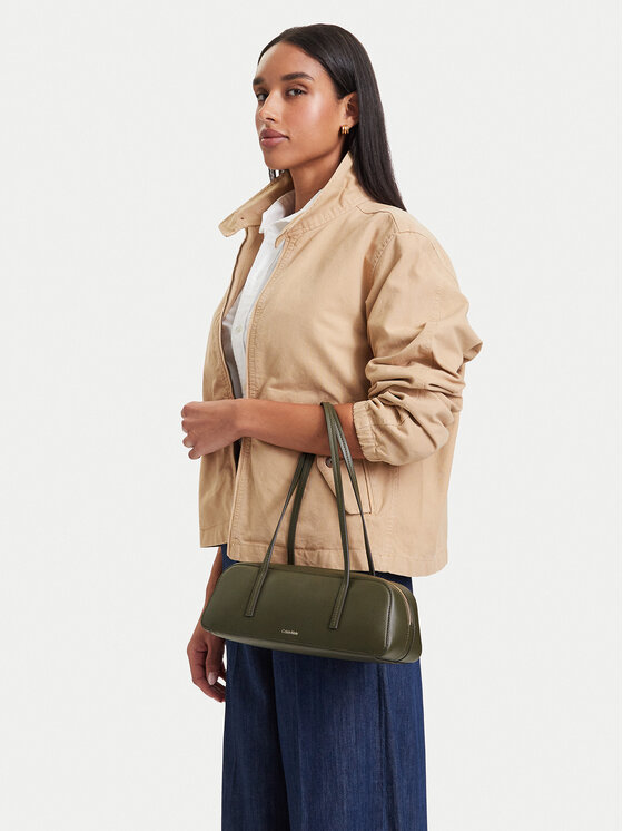 Calvin Klein Torebka Calvin Klein Foil Logo Bauletto LV04F3636G Zielony ciemny
