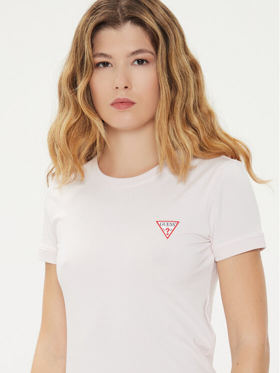 Guess Guess Majica W2YI44 J1314 Roza Slim Fit