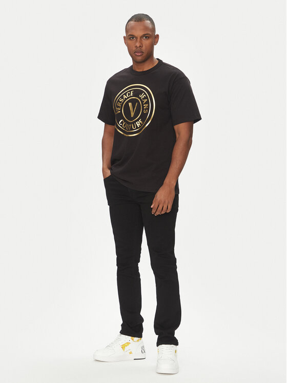 Versace Jeans Couture Versace Jeans Couture Футболка 78GAHT01 Чорний Regular Fit