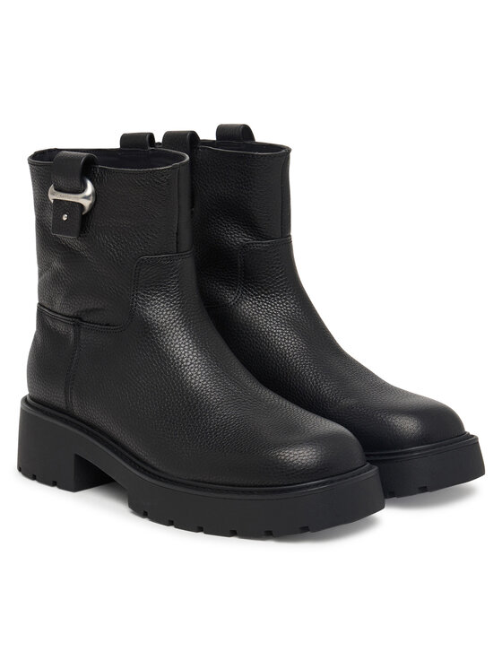 Calvin Klein Polokozačky Calvin Klein Chunky Ankle Boot Lth Hdw HW0HW03202 Černá