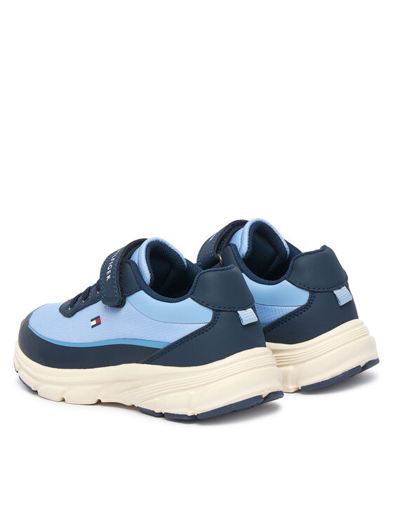 Tommy Hilfiger Sneakersy Tommy Hilfiger Low Cut Lace-Up/Velcro Sneaker T1X9-35260-1844 S Modrá