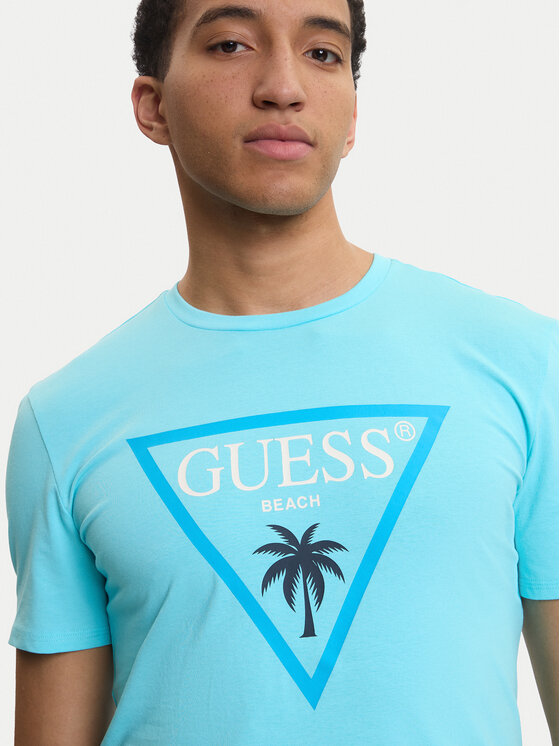 Guess Guess Póló F6GI09 J1314 Kék Slim Fit