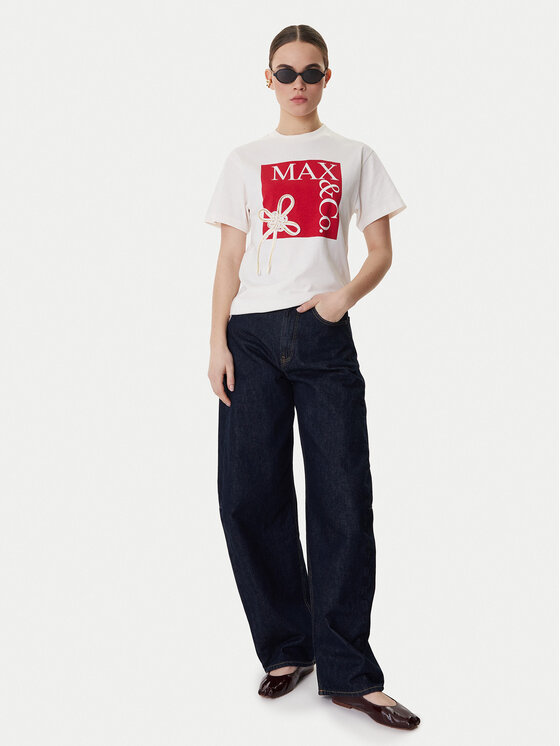 MAX&Co. MAX&Co. Camiseta Mcivolare 2618971016200 Écru Regular Fit