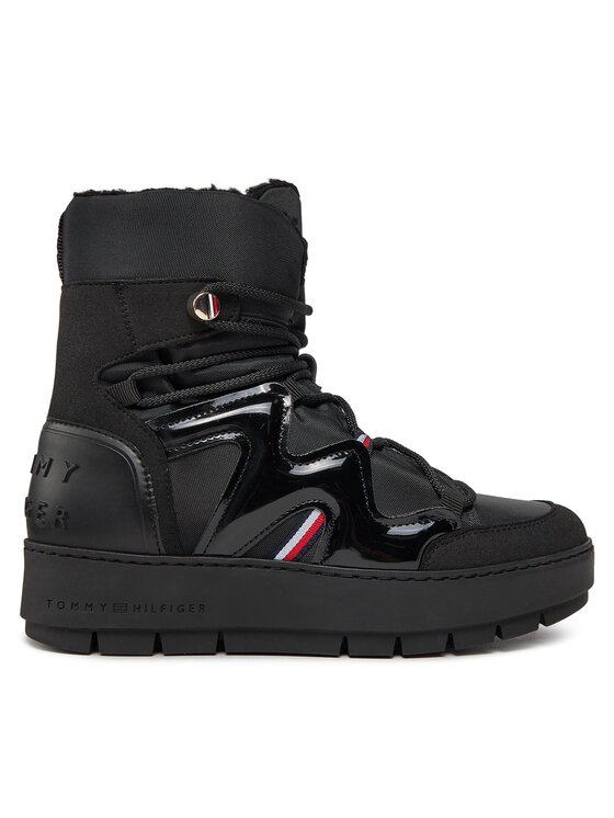 Tommy Hilfiger Sniega zābaki Tommy Hilfiger Patent Snowboot FW0FW07852 Melns