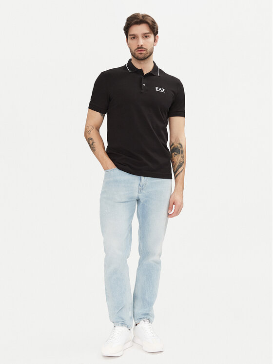 EA7 Emporio Armani EA7 Emporio Armani Polo marškinėliai 8NPF16 PJVUZ 1200 Juoda Slim Fit