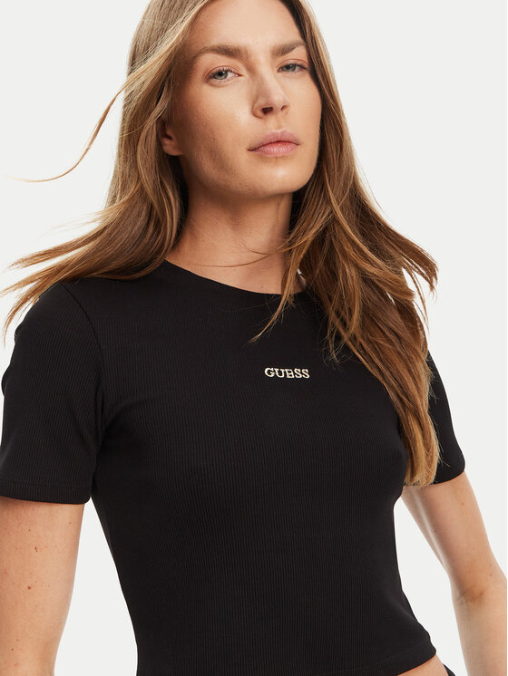 Guess Guess Футболка V5YP08 K8RT2 Чорний Slim Fit