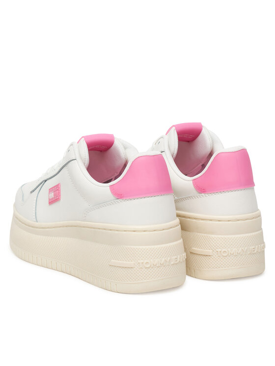 Tommy Jeans Laisvalaikio batai Tommy Jeans Tjw Basket Flatform EN0EN02981 Balta