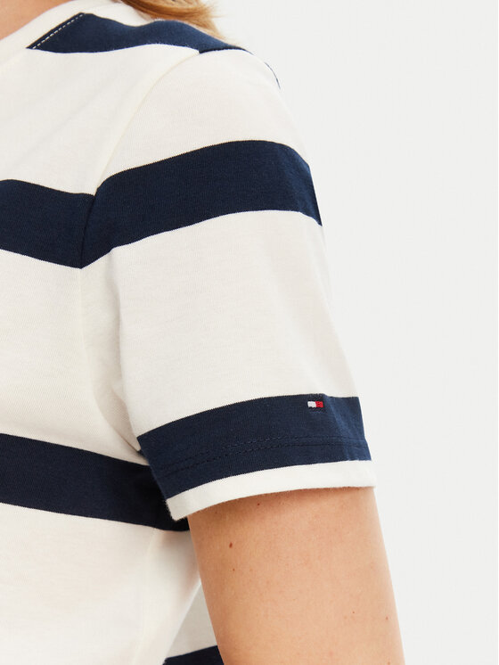 Tommy Hilfiger Tommy Hilfiger Majica Script WW0WW45746 Écru Regular Fit