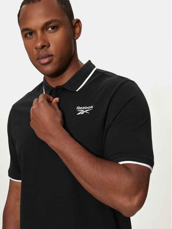 Reebok Reebok Polo marškinėliai Identity Small Logo Polo 100073035 Juoda Regular Fit