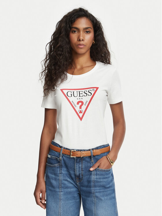 Guess Guess T-Shirt W1YI1B I3Z14 Λευκό Slim Fit