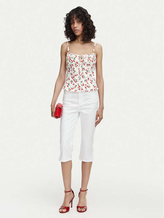 Guess Guess Top W6YH97 W4497 Blanco Regular Fit