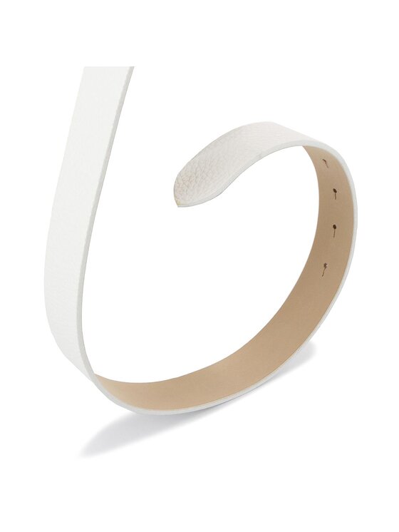 Tommy Hilfiger Dámsky opasok Tommy Hilfiger Th Round Buckle Belt 3.0 AW0AW05366 75 Biela