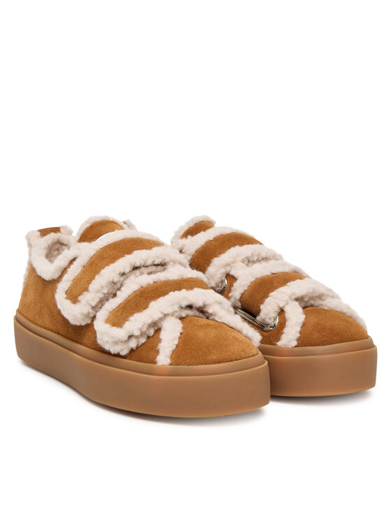 Inuikii Αθλητικά Inuikii Shearling Low Velcro 1001.001.0231 Καφέ