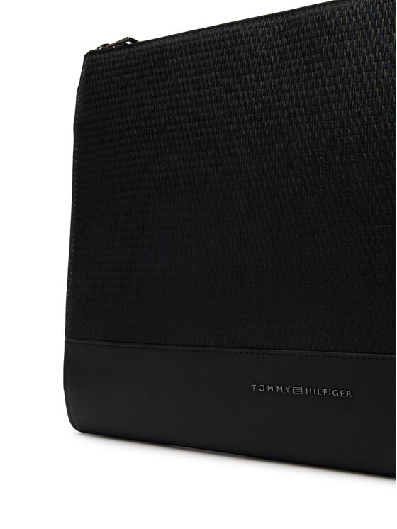 Tommy Hilfiger Etui na laptopa Tommy Hilfiger Metal Logo Woven Laptop Sleeve AM0AM14303 Czarny