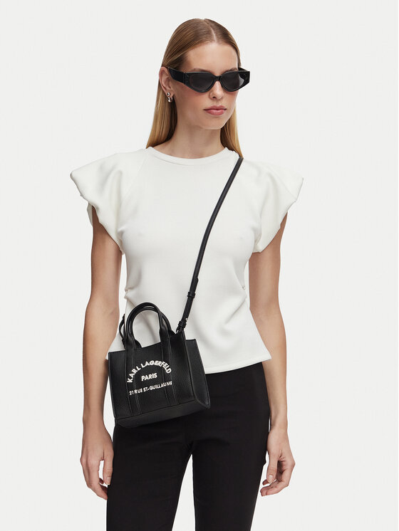 KARL LAGERFELD Ročna torba KARL LAGERFELD B1W30042 Črna