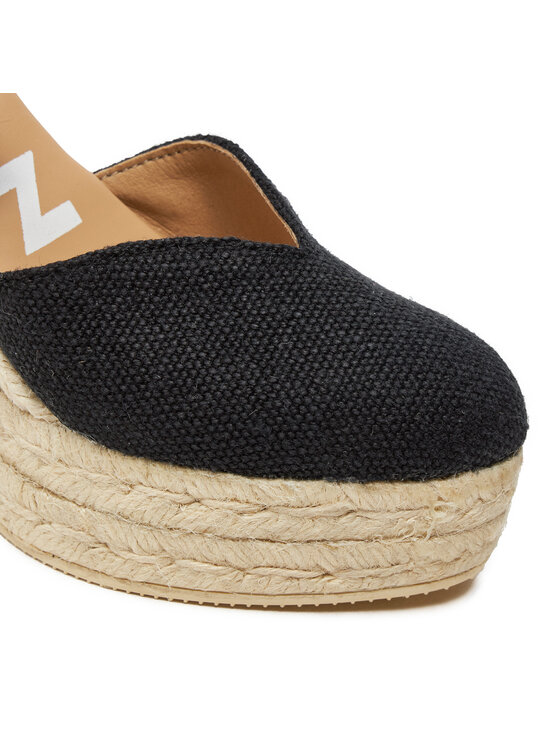 Manebi Еспадрильї Manebi La Havana Heart-Shaped Wedge Espadrilles O 7.9 WH Чорний