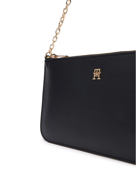 Tommy Hilfiger Дамска чанта Tommy Hilfiger Th Icon Chain Shoulder Pouch AW0AW18298 Черен