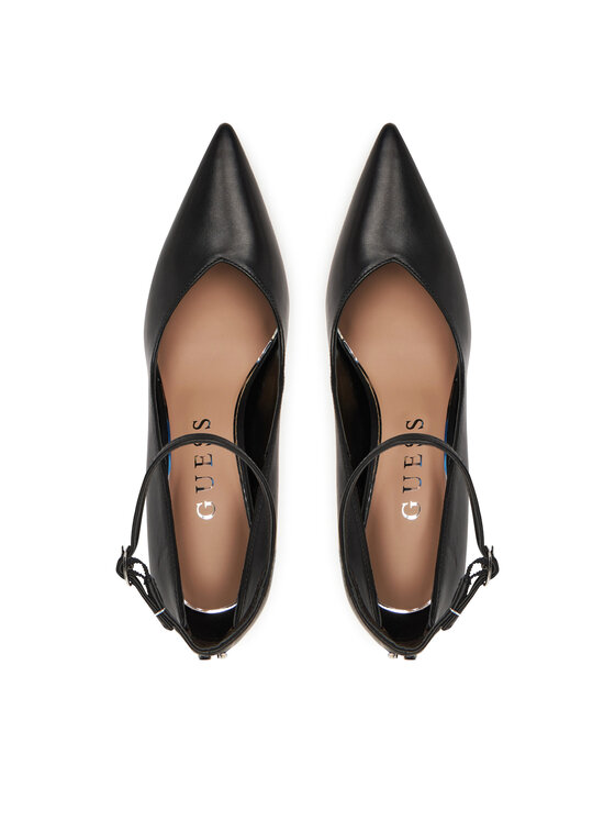 Guess Pantofi cu toc subțire Guess FLFNPR LEA08 Negru