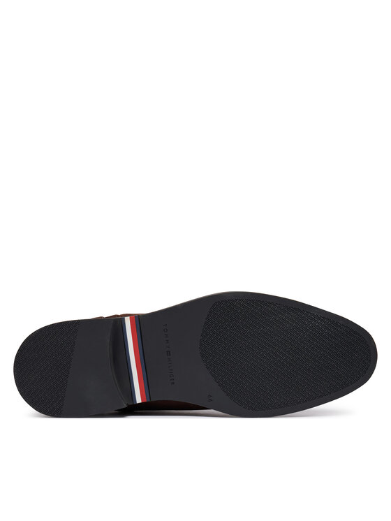 Tommy Hilfiger Sztyblety Tommy Hilfiger Corporate Dressy Suede Chelsea FM0FM05953 Brązowy