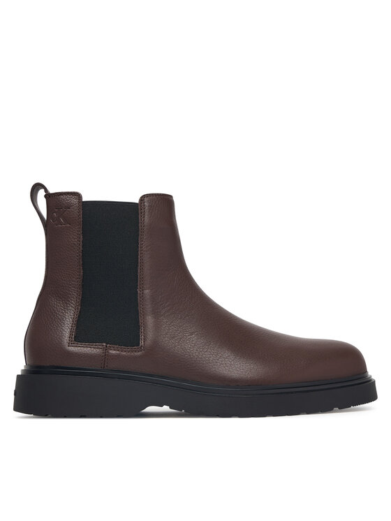 Calvin Klein Sztyblety Calvin Klein Combat Ess Chelsea Boot Lth YM0YM01374 Brązowy