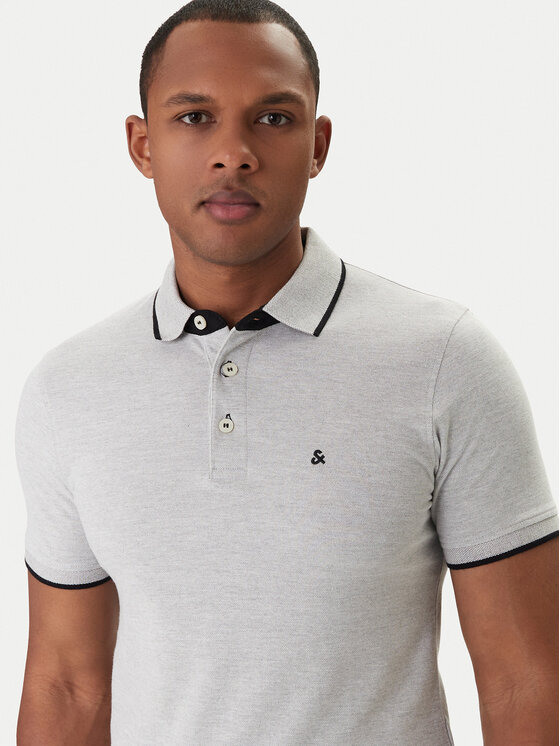 Jack & Jones Jack & Jones Polo marškinėliai Paulos 12136668 Pilka Slim Fit
