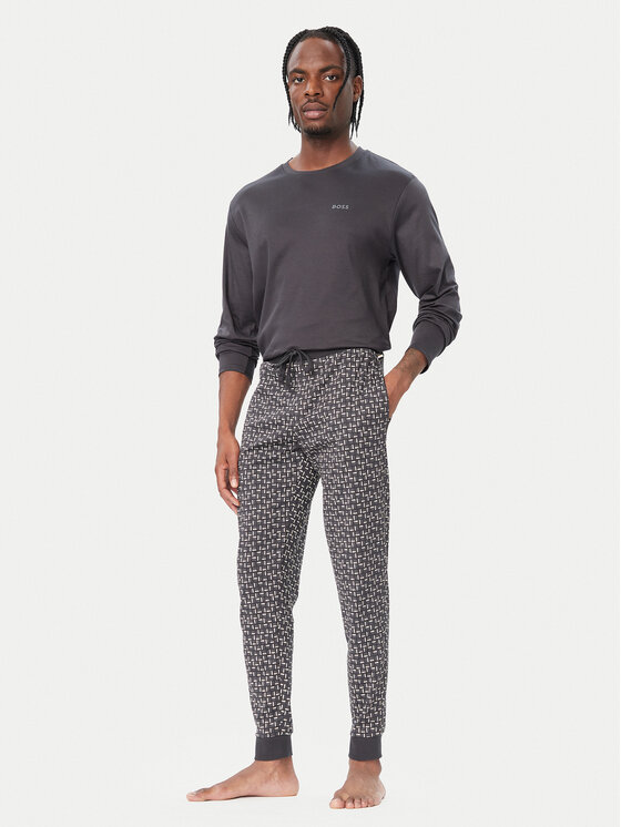 BOSS BOSS Pigiama Relax Long Set 50570566 Grigio scuro Regular Fit