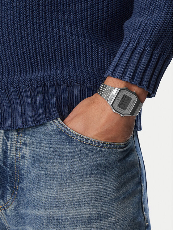 Casio Zegarek Casio Vintage ABL-100WE-7AEF Srebrny