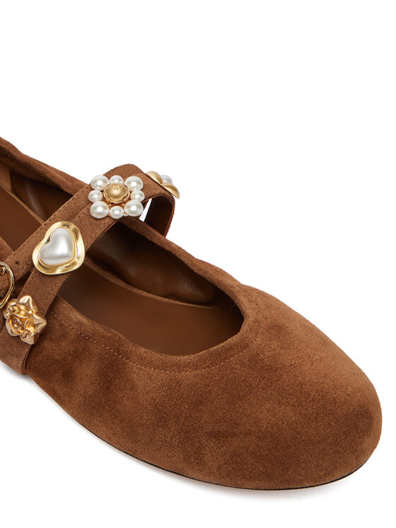 Stuart Weitzman Балетки Stuart Weitzman Socharming Mary Jane SN125 Коричневий