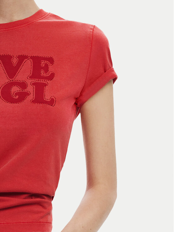 Desigual Desigual Marškinėliai Love Dsgl 25SWTK10 Raudona Regular Fit