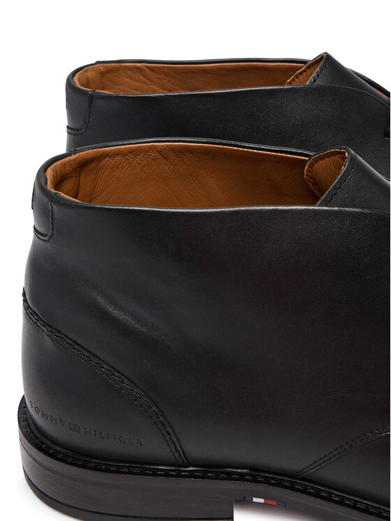 Tommy Hilfiger Trzewiki Tommy Hilfiger Corporate Dressy Lth Lace Boot FM0FM05949 Czarny