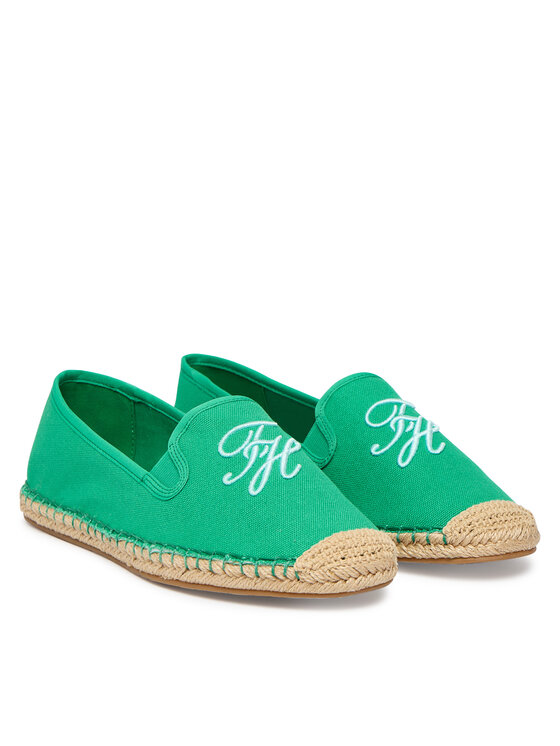 Tommy Hilfiger Εσπαντρίγιες Tommy Hilfiger Th Script Summer Espadrille FW0FW09240 Πράσινο